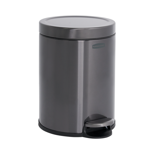 2179250 - Rubbermaid Round Pedal-Operated Wastebasket - 6 Ltr - Charcoal 2179250 - Rubbermaid Round Pedal-Operated Wastebasket - 6 Ltr - Charcoal