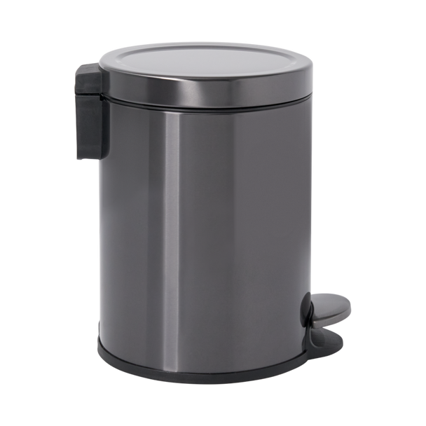 2179250 - Rubbermaid Round Pedal-Operated Wastebasket - 6 Ltr - Charcoal - Profile 2179250 - Rubbermaid Round Pedal-Operated Wastebasket - 6 Ltr - Charcoal - Profile