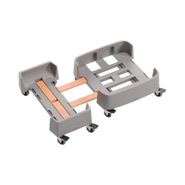 Durable Durabin 90 and Durabin 60 Linkable Bin Trolleys Connected Together