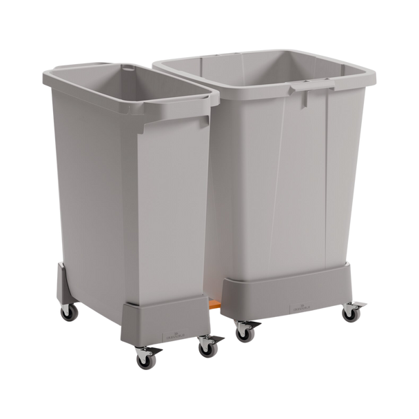 A Durable Durabin 60 & 90 Trolley Connected Together with Appropriate Containers Installed