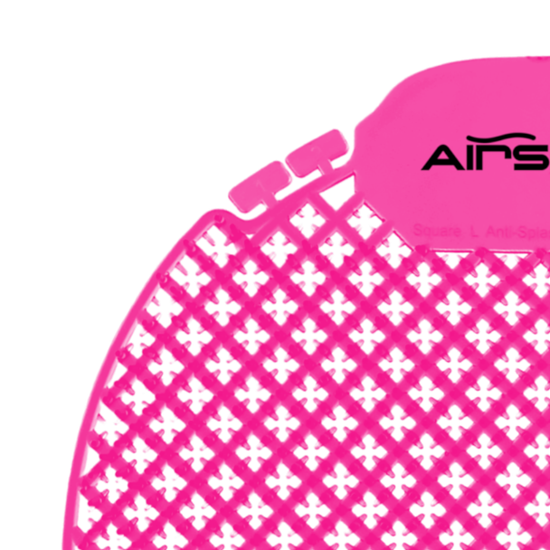 Airsenz Ultra Urinal Screen - Honey Suckle - Close-up of Removable Lifespan Tabs Near Branding