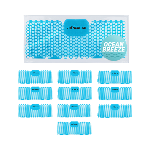 Airsenz Rectangular Trough Urinal Screen - Ocean Breeze - Pack of 10