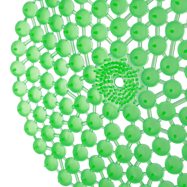 Airsenz Pearl Urinal Screen - Triple Melon - close-up of Small, Pearl Shaped Surface Area