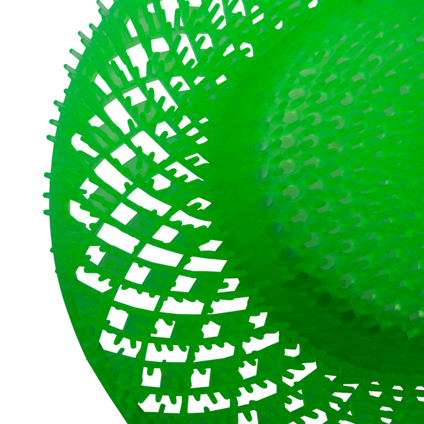 Airsenz Swirl Bio-Enzymatic Urinal Screen - Triple Melon - Close-up of Vertical Shafts that Prevent Splashback