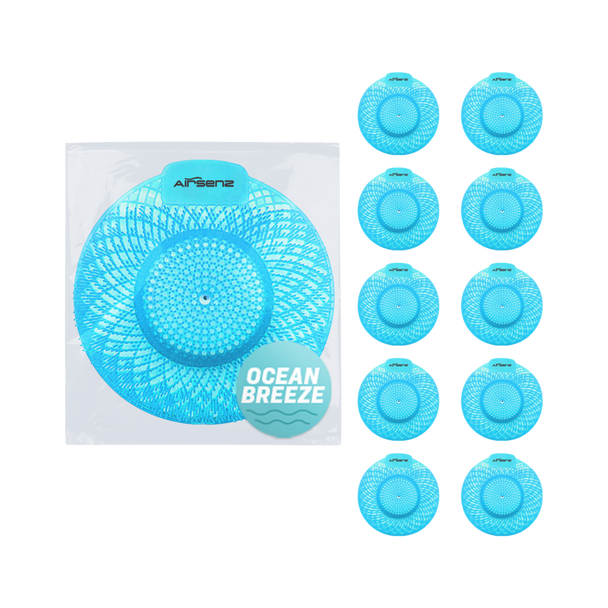 Airsenz Swirl Bio-Enzymatic Urinal Screen - Ocean Breeze - Pack of 10
