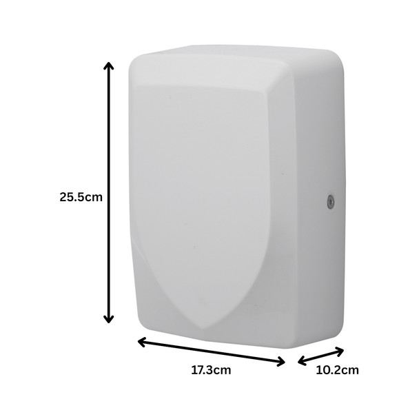 HD-UB-GLIDE-ABS-W - Glide Compact ABS Plastic Automatic Hand Dryer - White - Dimensions
