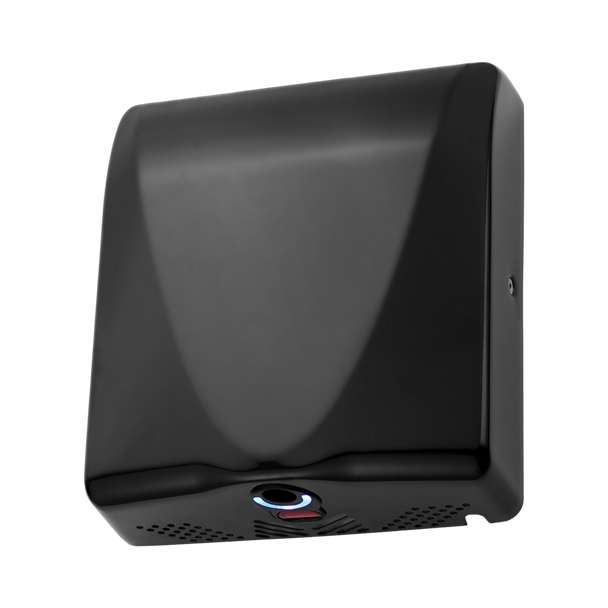 Black Powder-Coated SlimFlow Compact Electric Hand Dryer with HEPA Filter
