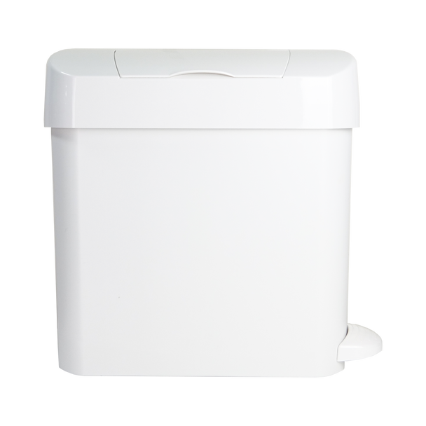 Pedal-Operated Side-Opening Sanitary Bin - 15 Ltr - White - WR-ASB-15L-MAN-W