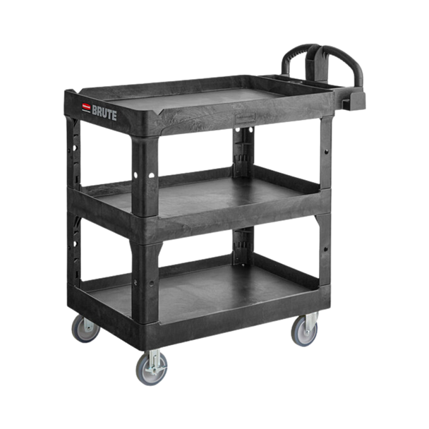 2196862 - Rubbermaid BRUTE Heavy-Duty 3-Shelf Utility Cart - Medium - Black