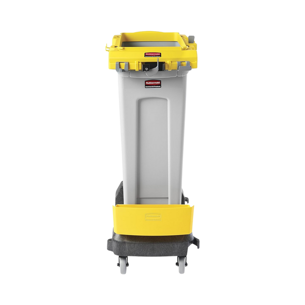 Rubbermaid Slim Jim Rim Caddy - Yellow Fitted to Grey Slim Jim and Facing Forward