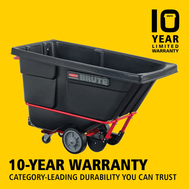 Rubbermaid BRUTE Heavy-Duty Tilt Truck with DuraFit Frame Comes with 10-Year Manufacturer's Warranty