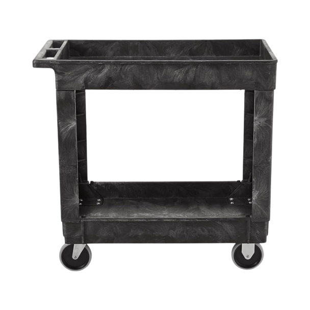 Rubbermaid Heavy-Duty Utility Cart with Lipped Shelf - Medium - FG452089BLA