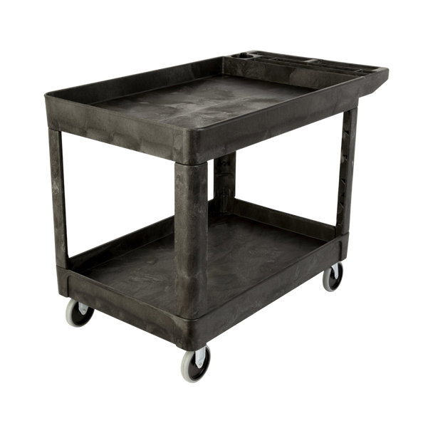 FG452089BLA - Rubbermaid Heavy-Duty Utility Cart with Lipped Shelf - Medium
