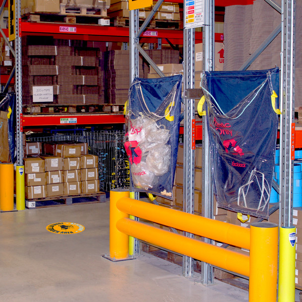 2 x Racksacks Hung at the end of Warehouse Racking