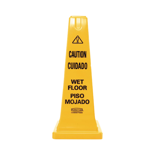 Rubbermaid "Caution Wet Floor" Safety Cone - 65.4cm - Yellow - FG627777YEL