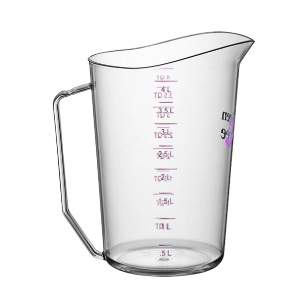 400MCCW441 - Cambro Allergen-Safe Measuring Jug - 4 Ltr  - Showing purple litre graduations