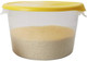 FG572200YEL - Rubbermaid Round Container Lid - Small - Yellow - Food Container with Lid and Filled with Rice