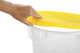 FG572200YEL - Rubbermaid Round Container Lid - Small - Yellow - Lid Being Removed