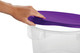 1980384 - Rubbermaid Medium Round Container Lid - Purple - Lid Being Removed