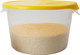 FG573000YEL - Rubbermaid Round Container Lid - Large - Yellow - Lid Fitted to Container Filled with Rice
