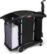 1966889 - Rubbermaid Executive Side-Load Mesh Linen Bag - 113.5 Ltr - Attached to Cart & Loaded with White Towels