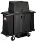 FG9T0000BLA - Rubbermaid Executive Locking Security Hood for Housekeeping Carts - Black - Installed on Cart