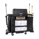 2202528 - Rubbermaid Locking Security Hood Fitted to a Loaded Housekeeping Cart with Open Doors