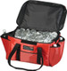 FG9F4000RED - Rubbermaid ProServe Food Delivery Bag - Red - Lid Open with Foil Wrapped Contents