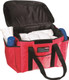 FG9F4000RED - Rubbermaid ProServe Food Delivery Bag - Red - Lid Open with Paper Wrapped Contents