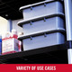 FG334900GRAY - Rubbermaid Utility Box - 17.5 Ltr - Grey - Three Boxes Stacked on Shelving