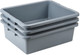 FG335100GRAY - Rubbermaid Utility Box - 28.9 Ltr - Grey - 3 Boxes Stacked Together
