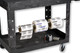 FG452088BLA - Rubbermaid BRUTE 2-Shelf Heavy-Duty Utility Cart - Medium - Black - Labels