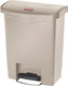 Rubbermaid Slim Jim Front Step Pedal Bin - 30 Ltr - Beige - 1883456