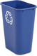 Rubbermaid Rectangular Wastebasket with Recycling Logo - 39 Ltr - Blue - FG295773BLUE