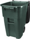 1829411 - Green Rubbermaid BRUTE Rollout Container with lid open