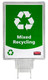 Rubbermaid Slim Jim Recycling Sign Holder - 1898335