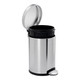 CW1851CB - simplehuman Round Pedal Bin - 4.5 Ltr - Polished Steel - Angled Right with Lid Open