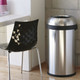 CW1407 - simplehuman Open Top Bullet Bin - 60 Ltr - Brushed Steel - Situated by Breakfast Bar