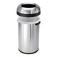 CW1469 - simplehuman Open Top Bullet Bin - 80 Ltr - Brushed Steel - Lid Lifted