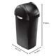 CW1333 - simplehuman Plastic Swing Lid Bin - 60 Ltr - Black - Technical