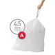 CW0160 - simplehuman Code A Custom Fit Bin Liner - 4.5 Ltr - Pack of 30 - Tie Handles