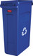 Rubbermaid Slim Jim with Venting Channels & Recycling Logo - 87 Ltr - Blue - FG354007BLUE