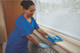 FGQ62000BL00 - Rubbermaid HYGEN Microfibre Cloth - Blue - Cleaning Windowsill