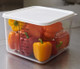 FG631200CLR - Rubbermaid Space Saving Container - 11.4 Ltr - Clear - Fitted with Lid & Filled with Peppers