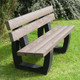 Wybone Enviro Moulded Park Bench - Recycled Plastic Black With Brown Slats - RPBENCH/BLK/BWN