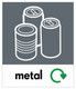 Small Recycling Bin Sticker - Metal - PC85M