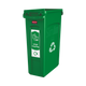 PC115MR - Narrow mixed recycling sticker attached to front of green Slim Jim bin