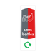 Slim Recycling Bin Sticker - Cans/Bottles - PC115CB - Featuring Recycling Logo, Cans & Bottles Graphic, and Text