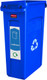 PC115C - Narrow Cardboard recycling sticker attached to the front of a blue Slim Jim bin