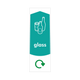 Slim Recycling Bin Sticker - Glass - PC115G - Featuring Recycling Logo, Bottle & Jar Graphics and Glass Text